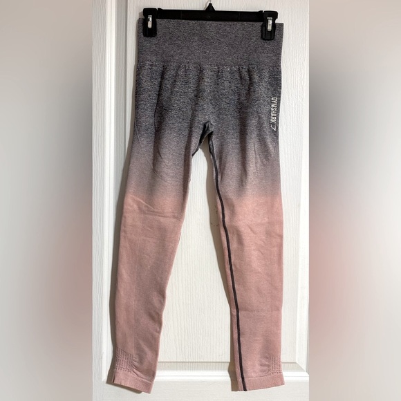 Gymshark Ombré Athleisure Pink & Grey Cute Workout Activewear Leggings O/S - Picture 4 of 9